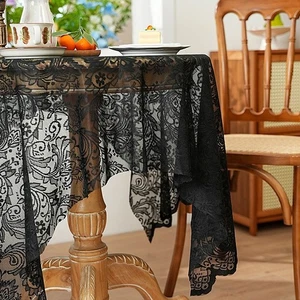 Decorative Lace Table Cover for Dining and Coffee Tables For Rectangular Round - Picture 1 of 60