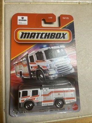 Matchbox 2025 Fire Truck White Scania P 360 Fire Truck 16/125 - Image 1 of 3