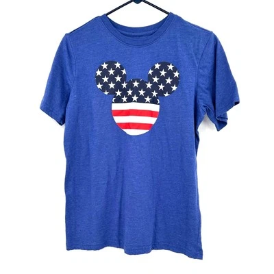 Disney boys size XL americana mickey mouse flag usa red white blue t-shirt - Image 1 of 3
