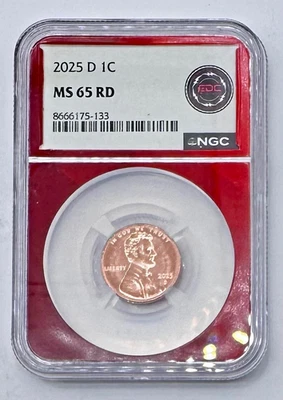 2025-D Lincoln Shield Penny NGC MS 65 RD EDC Red Core💥Last Year of Production💥 - Image 1 of 2