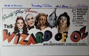 Wizard Of Oz Cast (X4) Authentic Signed 11x17 Photo W/ JSA COA - Foto 1 di 2