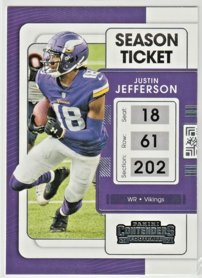 2021 Contenders Minnesota Vikings Justin Jefferson #63 -Season Ticket - Image 1 of 1