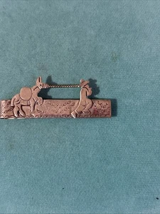 VINTAGE HECHO EN MEXICO STERLING SILVER 925 MAN PULLING DONKEY TIE BAR/CLIP 2" - Picture 1 of 11