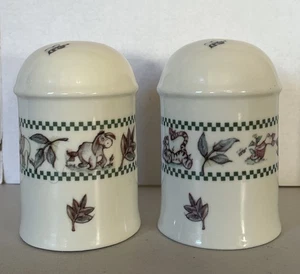 Disney’s  Winnie the Pooh Leaf & Animal Rim Salt & Pepper Shakers- No Stoppers - Picture 1 of 6