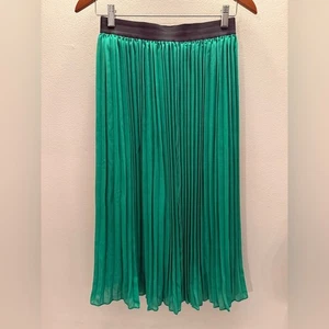 Rachel Zoe Kelly grüner Midi Plisseerock Gr. M - Bild 1 von 3