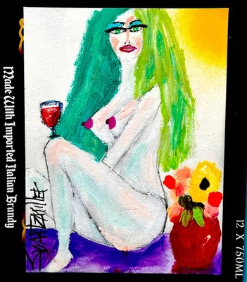 colorful Green Hair NUDE PAINTING POP ART Recycled CB Original SWARTZMILLER DNA - Image 1 of 4