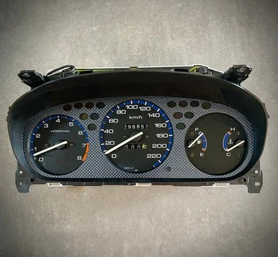 Real Blue Carbon Fiber Gauge Cluster Bezel Skin for Honda Civic 6th gen 96-00 - Image 1 of 4