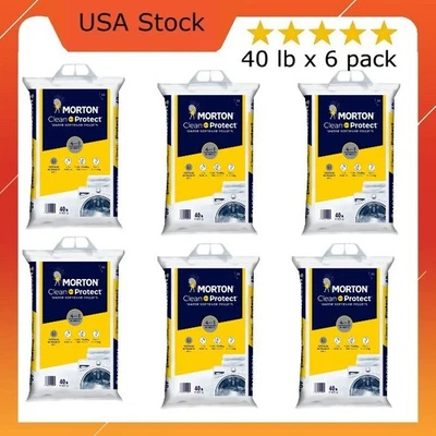 (6 pack) Morton Clean and Protect Water Softener Salt Pellets, 40 LB Bag