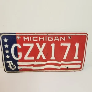 Vtg Original 1976 Michigan Bicentennial License Plate GZX171 America ‘76 - Picture 1 of 4
