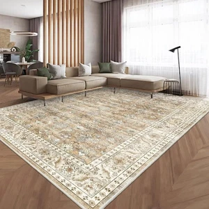 Homfine Vorleger (5x7') Vintage Blumendesign Fleckenabweisender Teppich für Wohnkultur - Bild 1 von 7