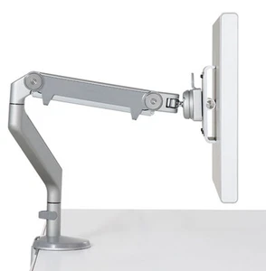 Humanscale M2 Monitor Arm - Bolt-Through Desk Table Mount, Silver with Gray Trim - Picture 1 of 1