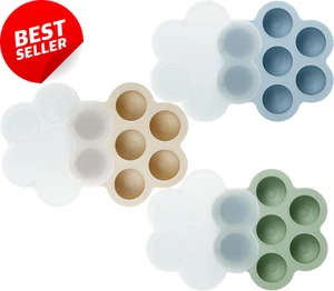 3-Pack Baby Food Freezer Tray with Lids, Silicone Fruit Feeder & Storage - Picture 1 of 12
