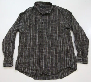 Toscano Long Sleeve Blue White Brown Man Cotton Pocket Dress Shirt Men's XL 1049 - Picture 1 of 4