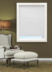 Cordless Blackout Polyester Honeycomb Window Shades, White, 17.5" X 48" - Picture 1 of 12
