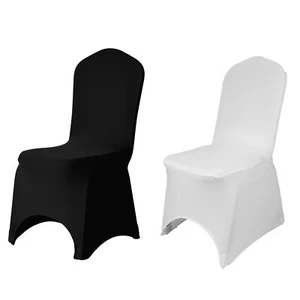 White Spandex Chair Cover Universal Wedding Banquet Meeting Room Slip Covers - Picture 1 of 24