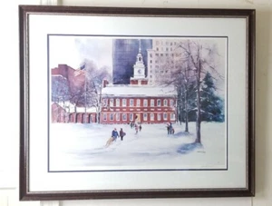 Framed Print Independence Hall Signed Valerie Craig Numbered 99/500 - Picture 1 of 12