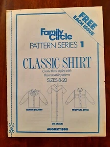 FAMILY CIRCLE #1 LADIES CLASSIC SHIRT DRESS DBL COLLAR 3 STYLES 8-20 PLUS UNCUT - Picture 1 of 1