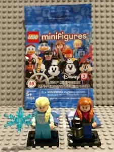 Genuine LEGO - 2 Disney Minifigs. Set# 71024 - *ANNA#10/ ELSA#9* "Frozen" -NEW- - Picture 1 of 11