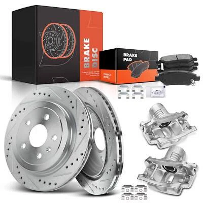 Rotor de freno perforado y pastillas + pinzas de freno para Chevrolet Camaro 10-15 3,6 L trasero Foto 1 de 4