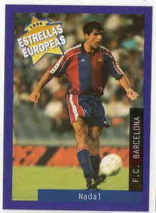 Panini 1996 Estrellas Europeas Spanish Issue Card Miguel Nadal Barcelona - Bild 1 von 1