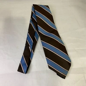 #6685 Wemlon by Wembley Blue and Black Striped Mens Necktie, Tie - Picture 1 of 6