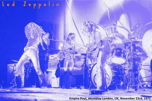 Póster de personalidad LED ZEPPELIN Wembley Londres 1971 13 x 17 reproducción fan art - Imagen 1 de 1