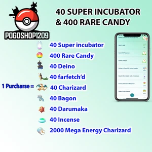 Pokémon Go | 40 SUPER INCUBADORA + 400 DULCES RAROS - Medalla Buscador de Amigos - RÁPIDO-SEGURO - Imagen 1 de 1