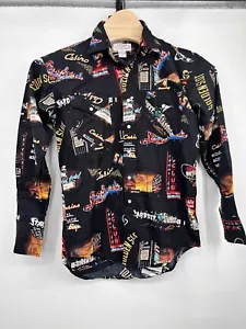 Cowboy gang Made in USA pearl snaps button down Vegas print all over Unisex - Picture 1 of 10