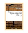 Programme Propose Pour Le Cours De Genie Rural Adhemar Jean Clau Barre De S