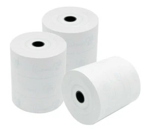 50 ROTOLI CASSA 80x80 CARTA TERMICA FORO 12 TERMICI OMOLOGATI PER REGISTRATORE - Foto 1 di 6