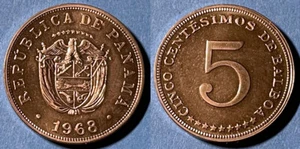 Panama 1968 5 Centésimos KM-23.2 Copper-nickel 23K Minted PROOF BUNC #91 - Picture 1 of 1