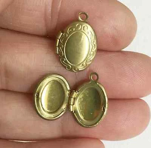5 piezas Colgantes de medallón ovalado de latón sólido, marco de fotos medallón dije 11x16mm - Imagen 1 de 2