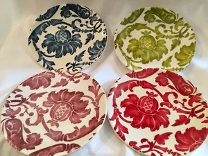 Pier One Shabby Chic Chintz Damast Steingut Salatteller 4er Set - Bild 1 von 8