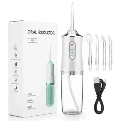 Cordless Dental Water Flosser with Jet 4 Tips Floss Oral Irrigator Teeth Cleaner