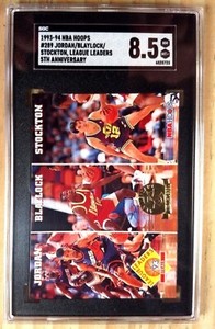 1993 NBA HOOPS MICHAEL JORDAN JOHN STOCKTON BLAYLOCK CARD#289 SGC 8.5 NM-MT