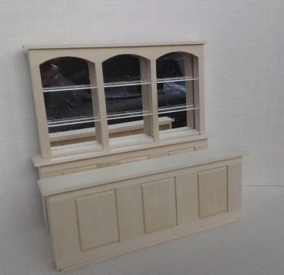 Dollhouse Miniature 3 pc Bar Mirrored Back 8 1/2" long unfinished basswood 1:12 - Image 1 of 4