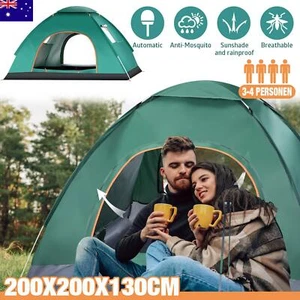 Instant Camping Tent 3-4 Person Waterproof Auto Popup Family Hiking Dome Shelter - Picture 1 of 10