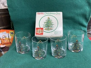 ¡CAJA ABIERTA! Gafas dobles Spode árbol de Navidad antiguas en caja original - Imagen 1 de 16