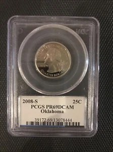 2008-S Oklahoma State Quarter PCGS PR69DCAM FLAG LABEL p2 NEAR Perfect - Picture 1 of 2