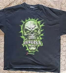 Vintage Y2K Haunt Worlds of Fun Skull TShirt XL Grunge Mall Goth Emo Cyber Skate - Picture 1 of 4