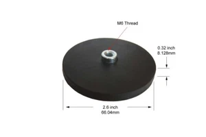 2pcs of D2.6" x 0.32" thick Neodymium Base Magnet Rubber Coated - RBN-26 - Picture 1 of 1