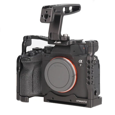 Camera Cage w Cold Shoe with Top Handle Grip for Sony A6700 Mirrorless Camera - Image 1 of 4