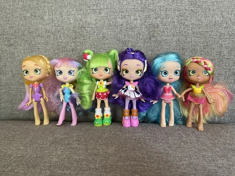 SHOPKINS SHOPPIES DOLL LOT OF 6 MELODINE APPLE BLOSSOM KATE LILY PAMCAKE —READ— Cover