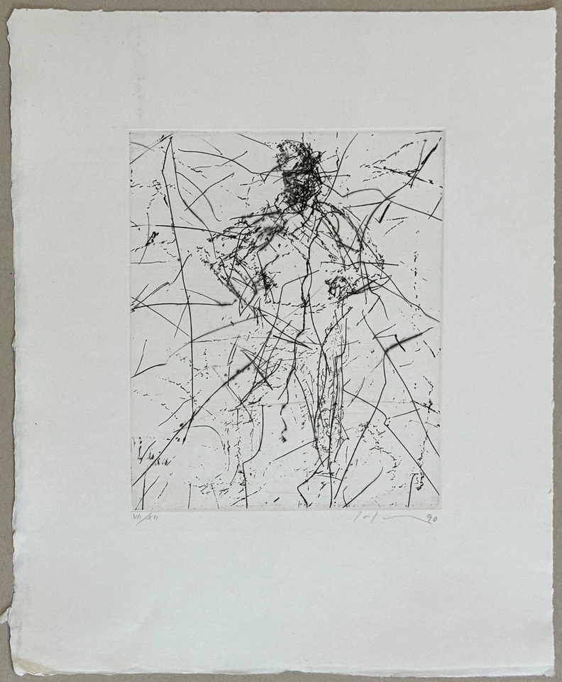 Friedemann Hahn,  Jäger in Aden, Radierung, 1990, handsigniert und nummeriert - Bild 1 von 1