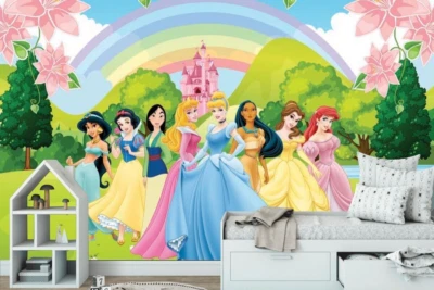 Обои детские Disney Princess для комнаты девочек современный настенный дизайн большие фрески - Изображение 1 из 4