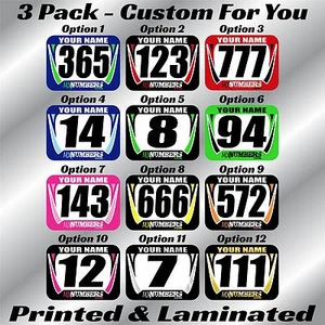 Mini Calcomanía Pegatinas Matrícula Motocross Nombre Personalizado Carrera MX SX ATV AMA RMZ RM - Imagen 1 de 4