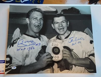 Bobby Hull Stan Mikita Chicago FIRMADO Auto Blackhawks 16x20 Foto Autografiada PS Foto 1 de 4