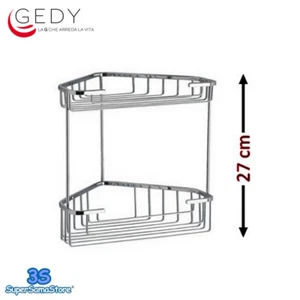 3S ANGOLARE PORTA SAPONE SHAMPO DOCCIA VASCA 2 RIPIANI IN FILO D'ACCIAO GEDY NEW - Foto 1 di 1