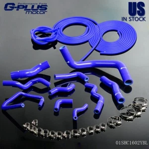SILICONE RADIATOR+VACUUM HOSE BLUE FIT FOR SILVIA S13 S14 S15 200SX 240SX SR20D - Picture 1 of 12