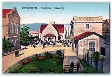 c1910's Bird's Eye View Of Beyrouth American University Lebanon Antique Postcard